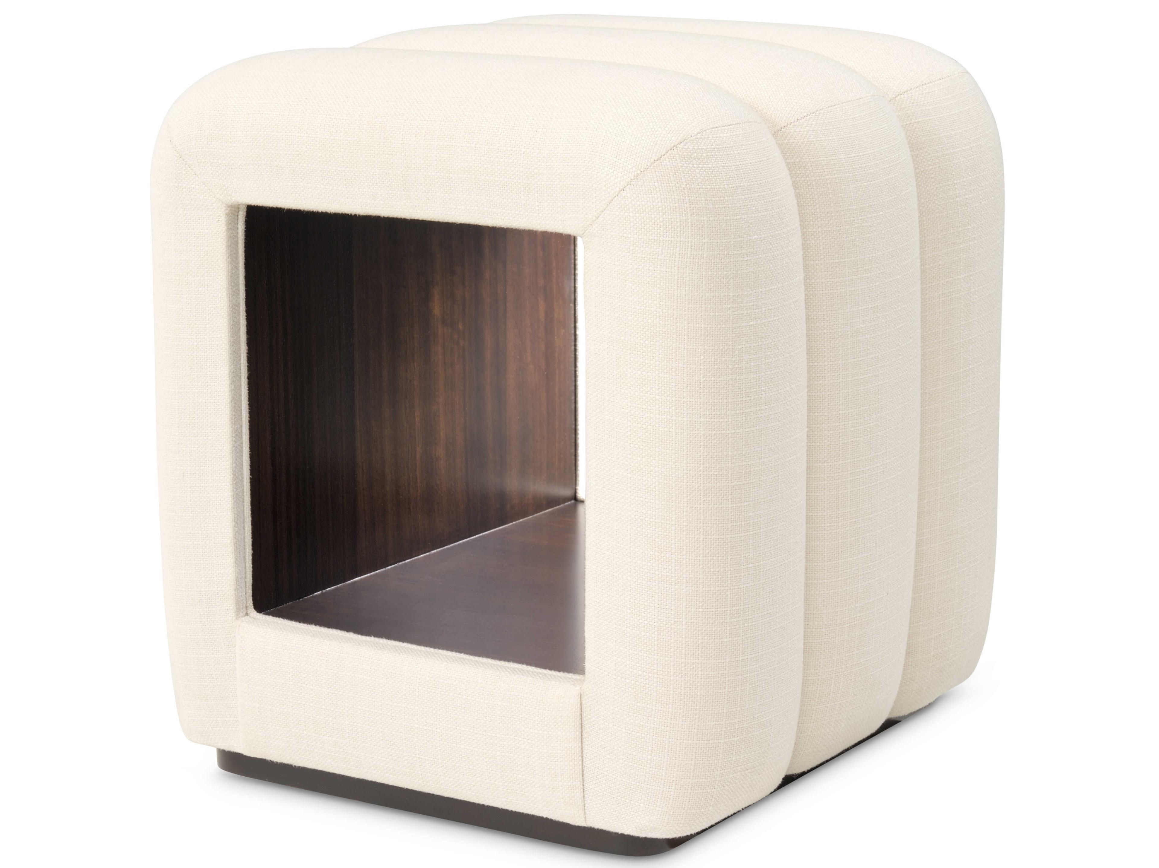 Michael Amini Belmont Place Espresso White Upholstered Accent Bench