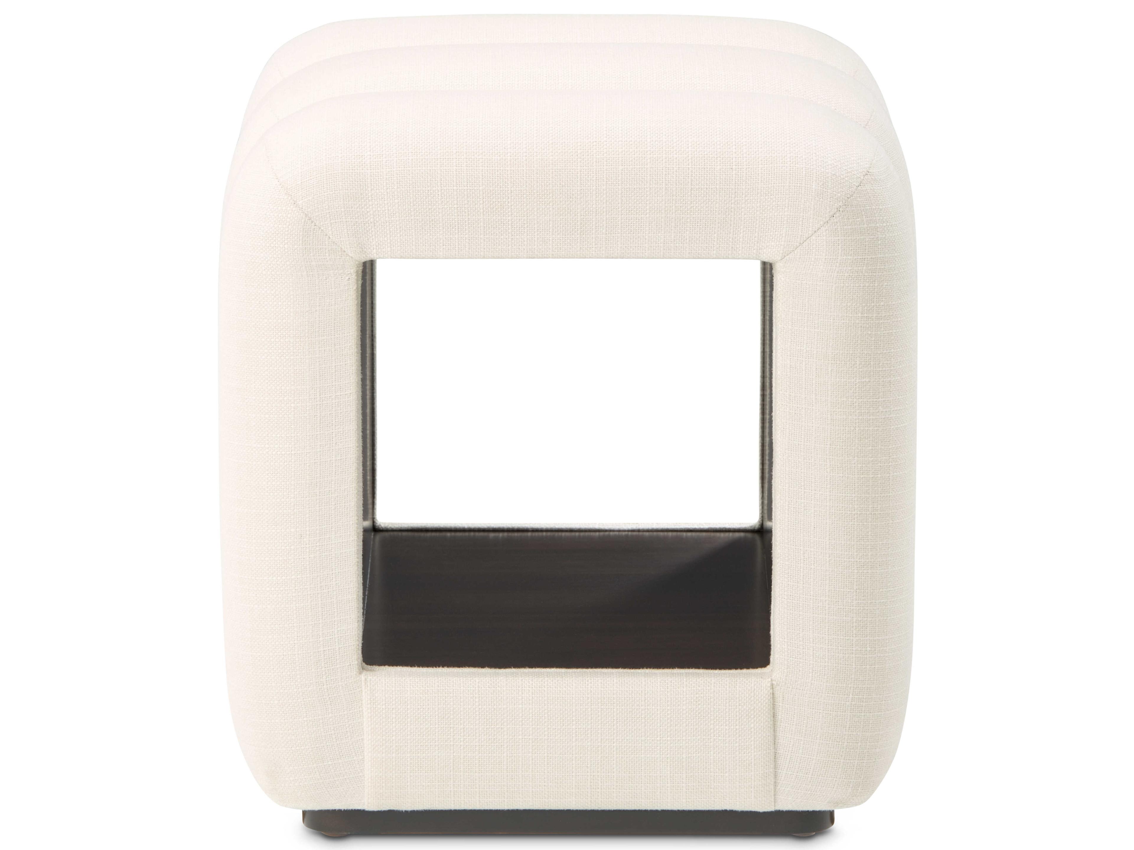 Michael Amini Belmont Place Espresso White Upholstered Accent Bench