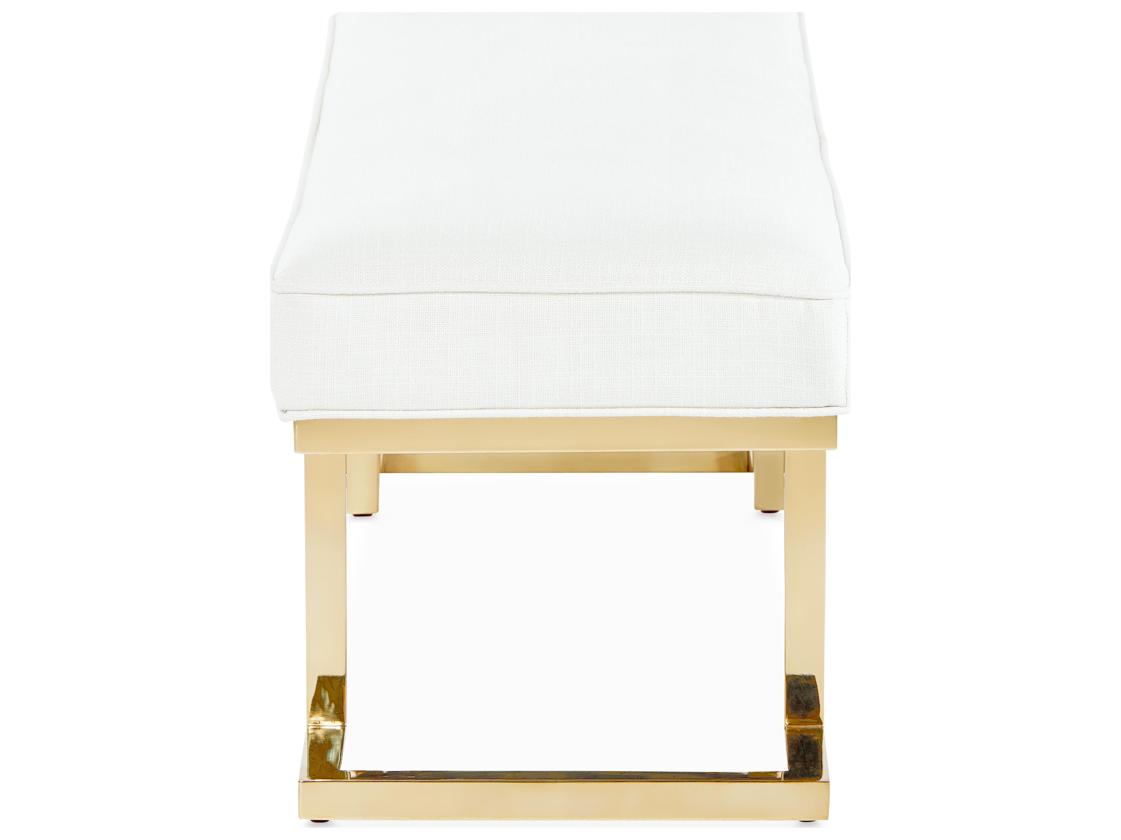 Michael Amini Belmont Place Cream Gold Upholstered Accent Bench