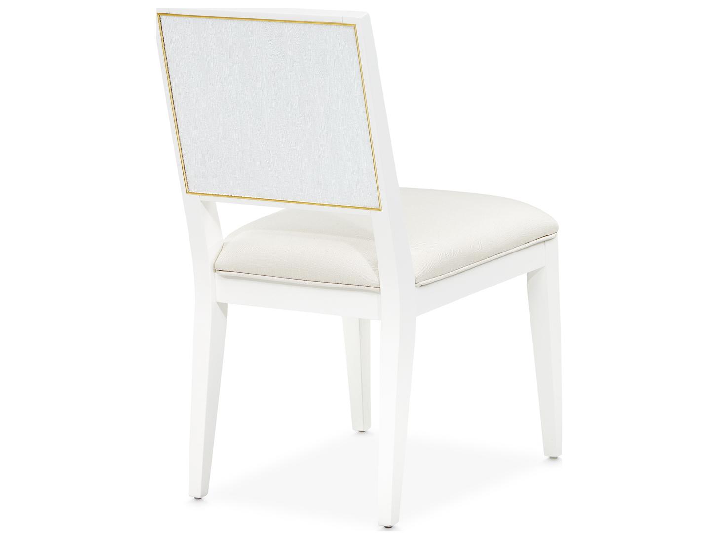 Michael Amini Palm Gate White Upholstered Armless Dining Chair