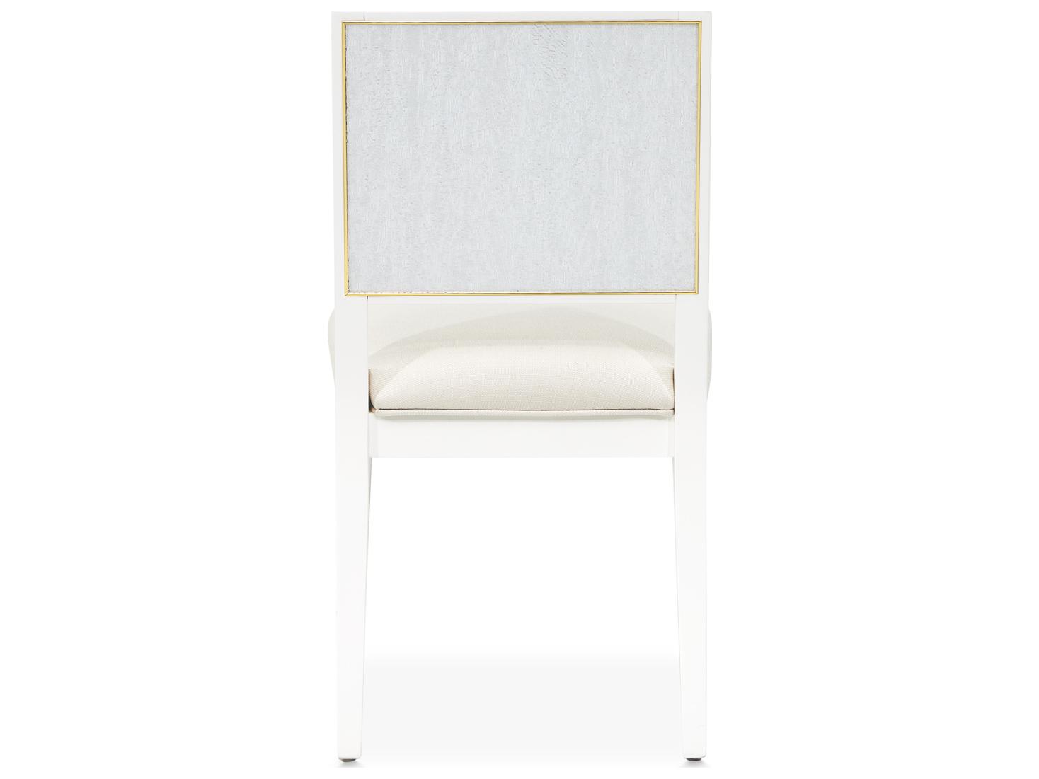 Michael Amini Palm Gate White Upholstered Armless Dining Chair