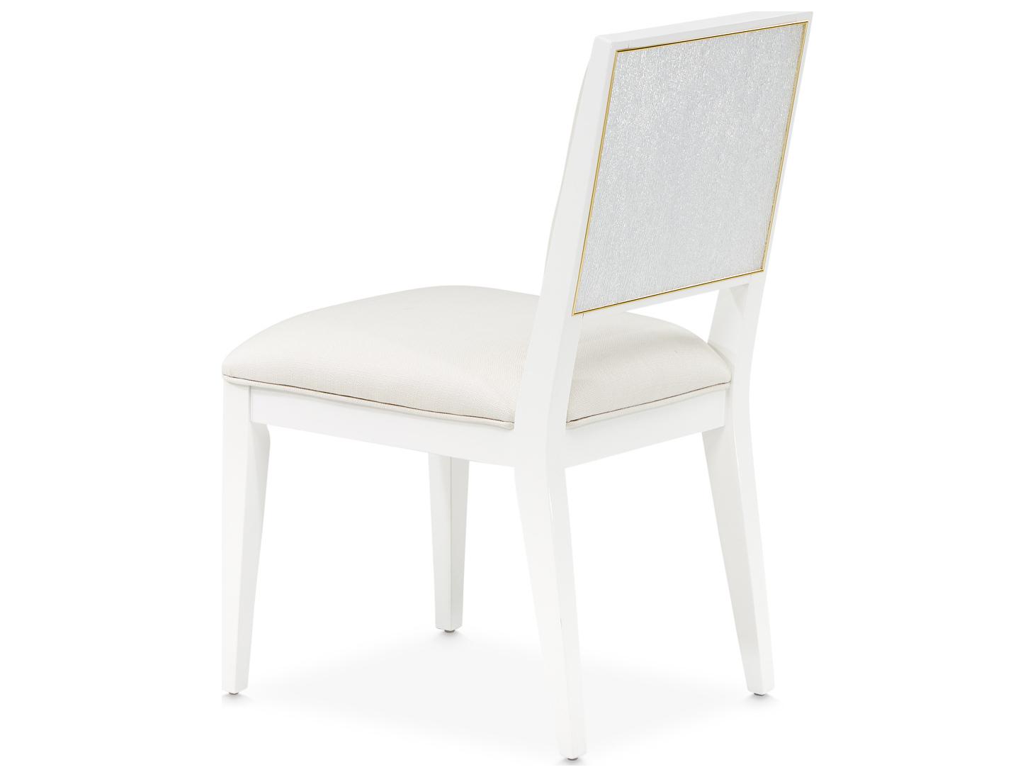 Michael Amini Palm Gate White Upholstered Armless Dining Chair