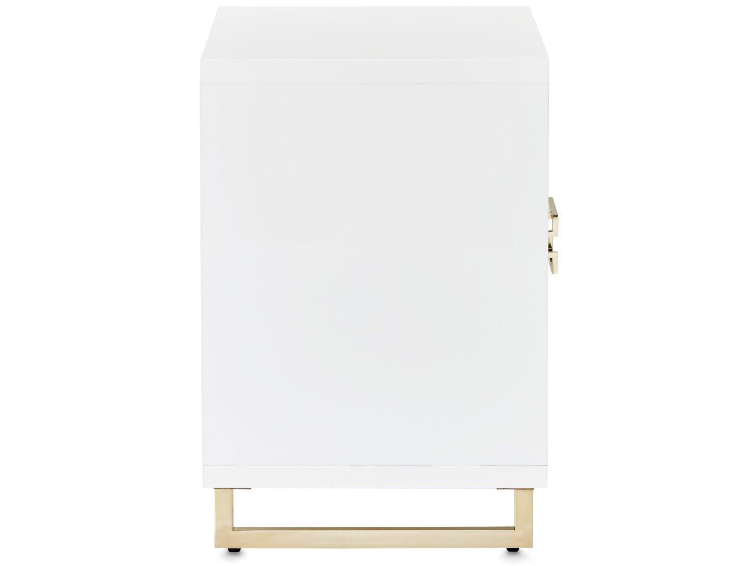 Michael Amini Palm Gate 2-Drawers White Nightstand