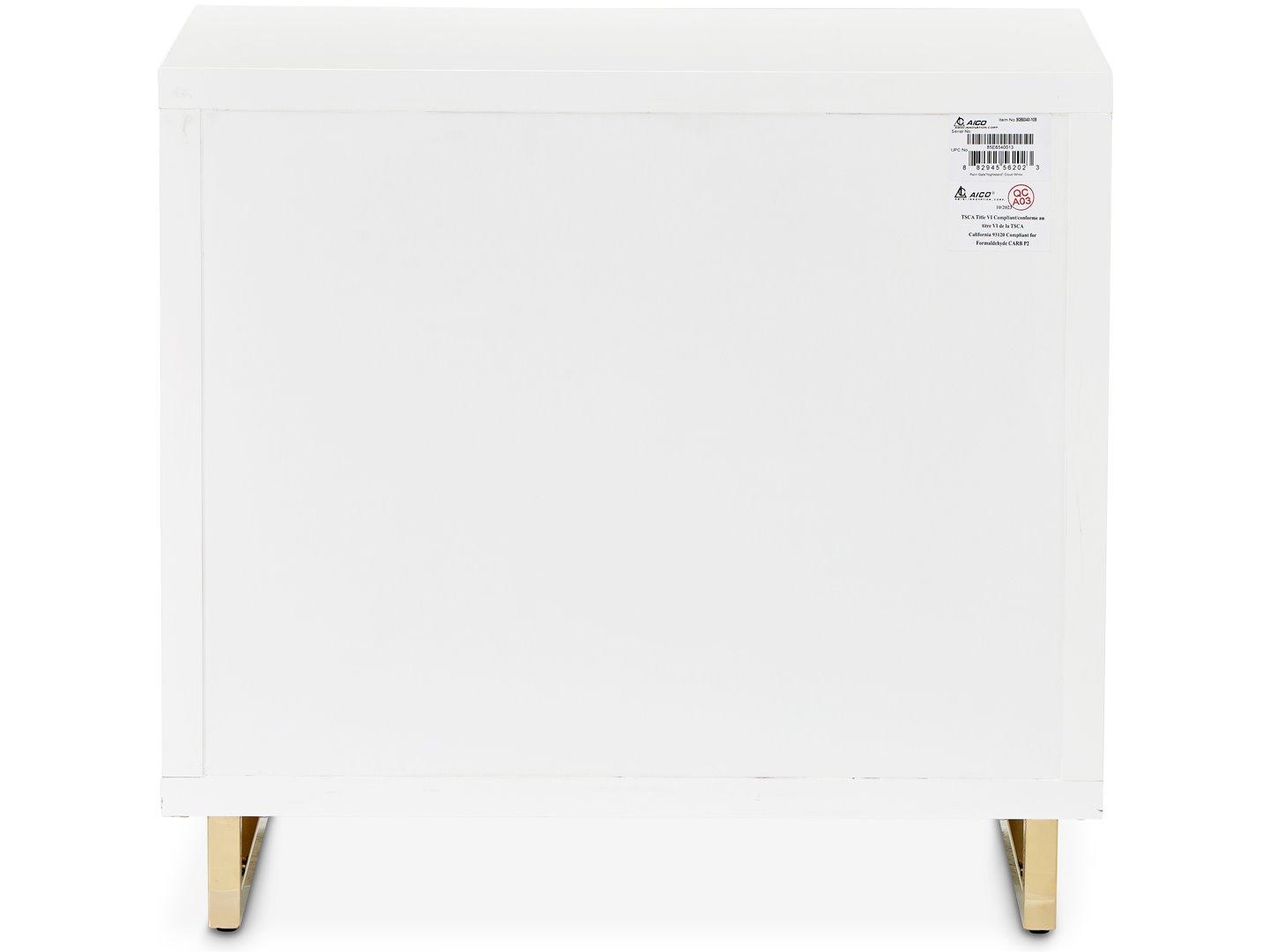 Michael Amini Palm Gate 2-Drawers White Nightstand