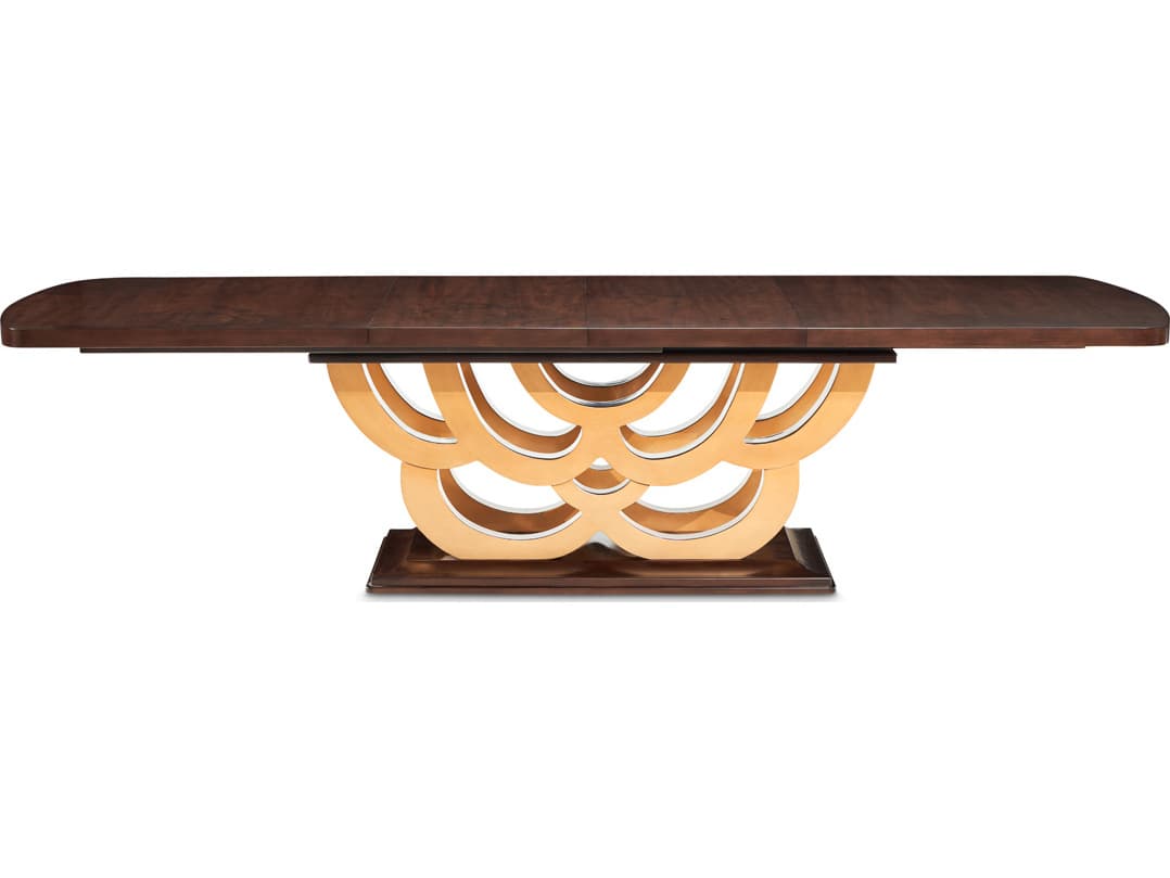 Michael Amini Camellia Field Warm Pecan Rectangular Wood Dining Table