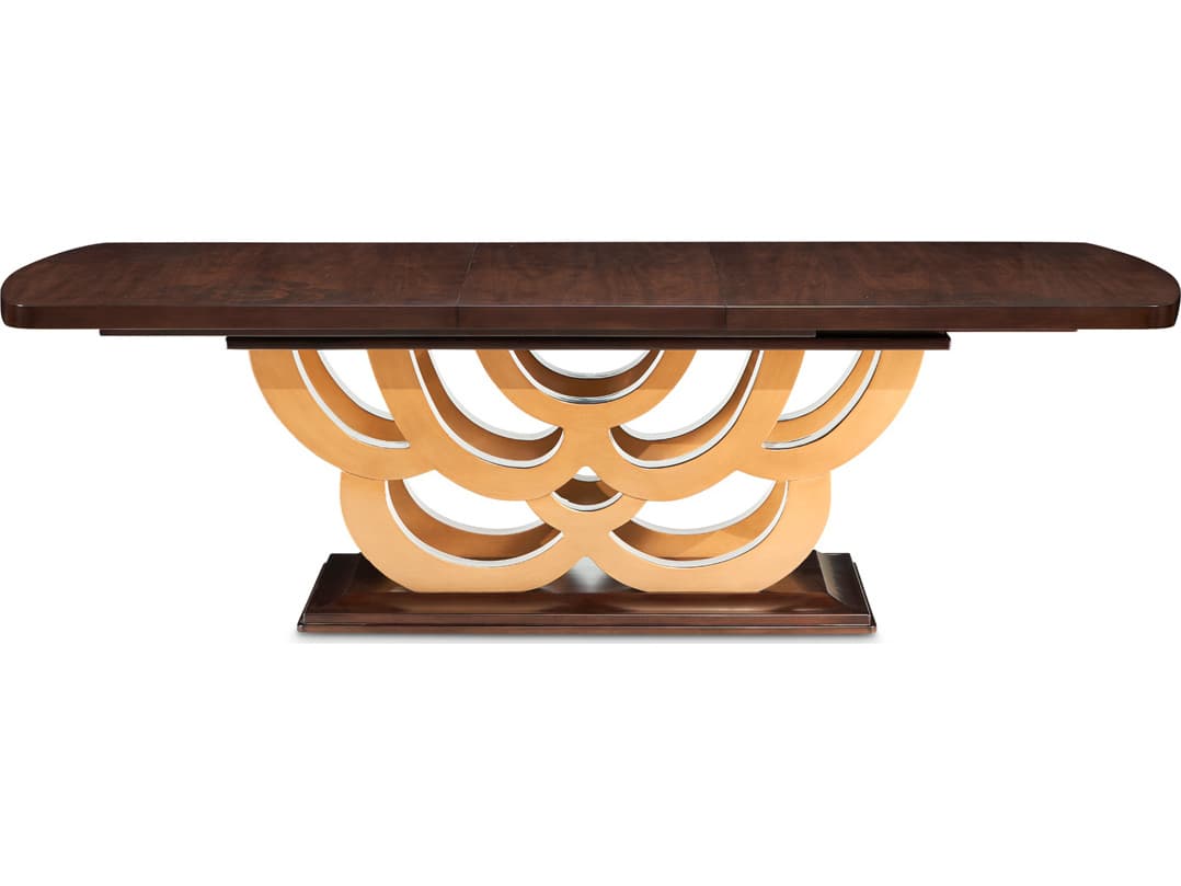 Michael Amini Camellia Field Warm Pecan Rectangular Wood Dining Table