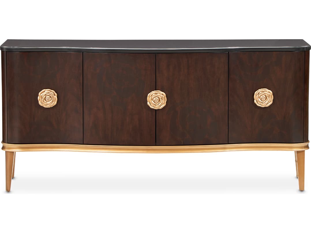 Michael Amini Camellia Field 72" Poplar Wood Warm Pecan Sideboard