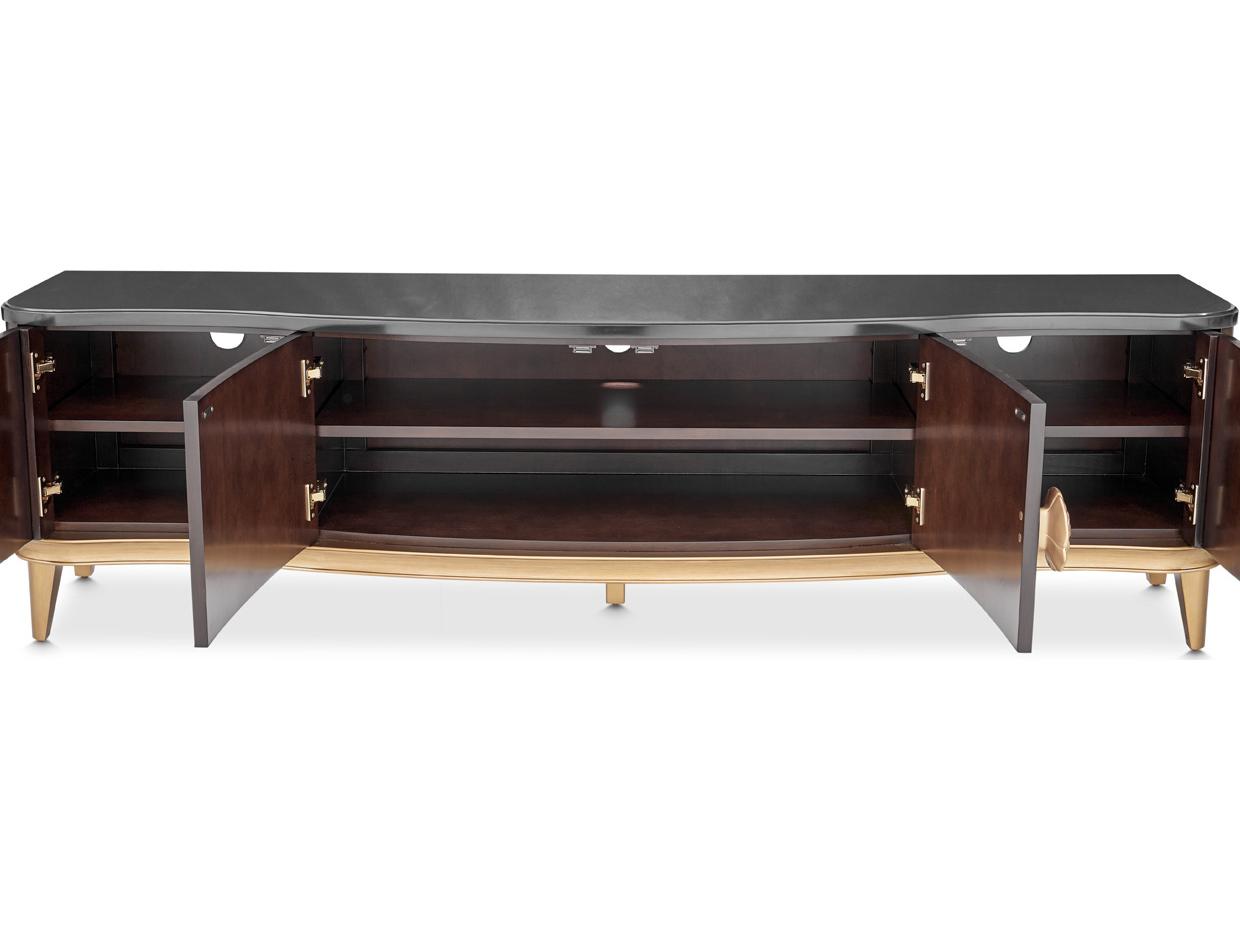 Michael Amini Camellia Field 78" Poplar Wood Warm Pecan Media Console
