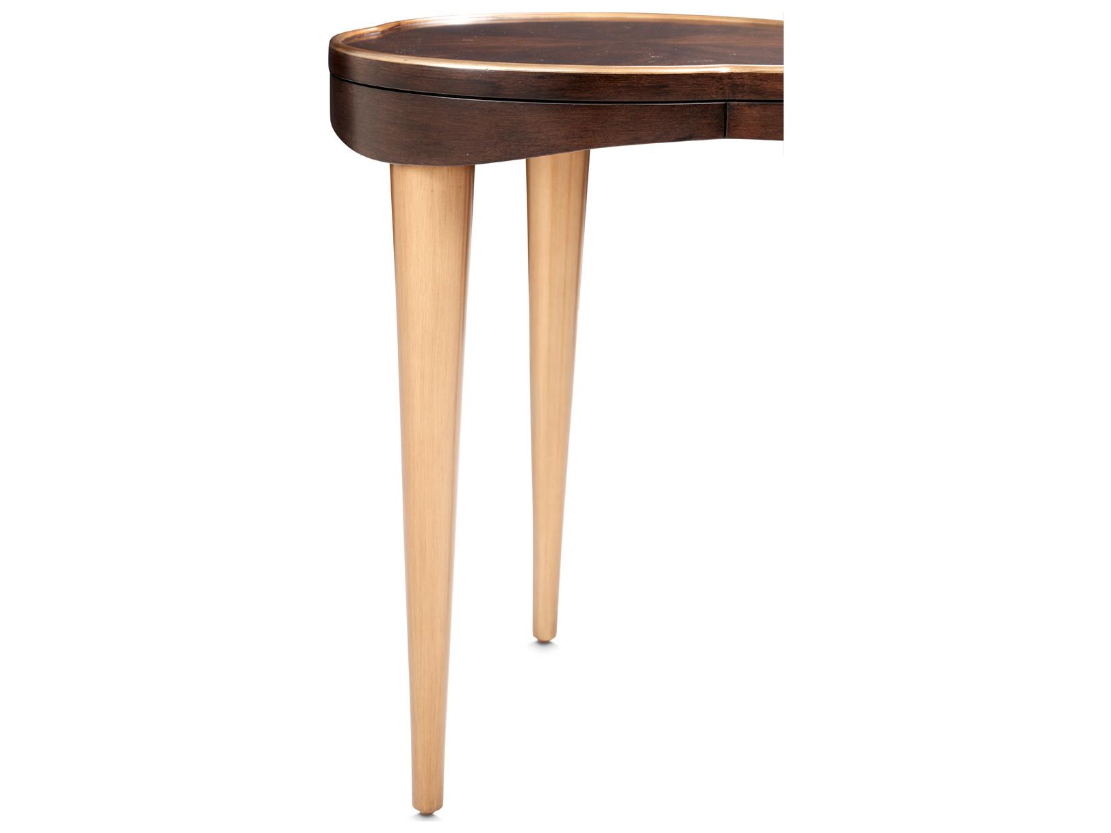 Michael Amini Camellia Field Wood Warm Pecan End Table