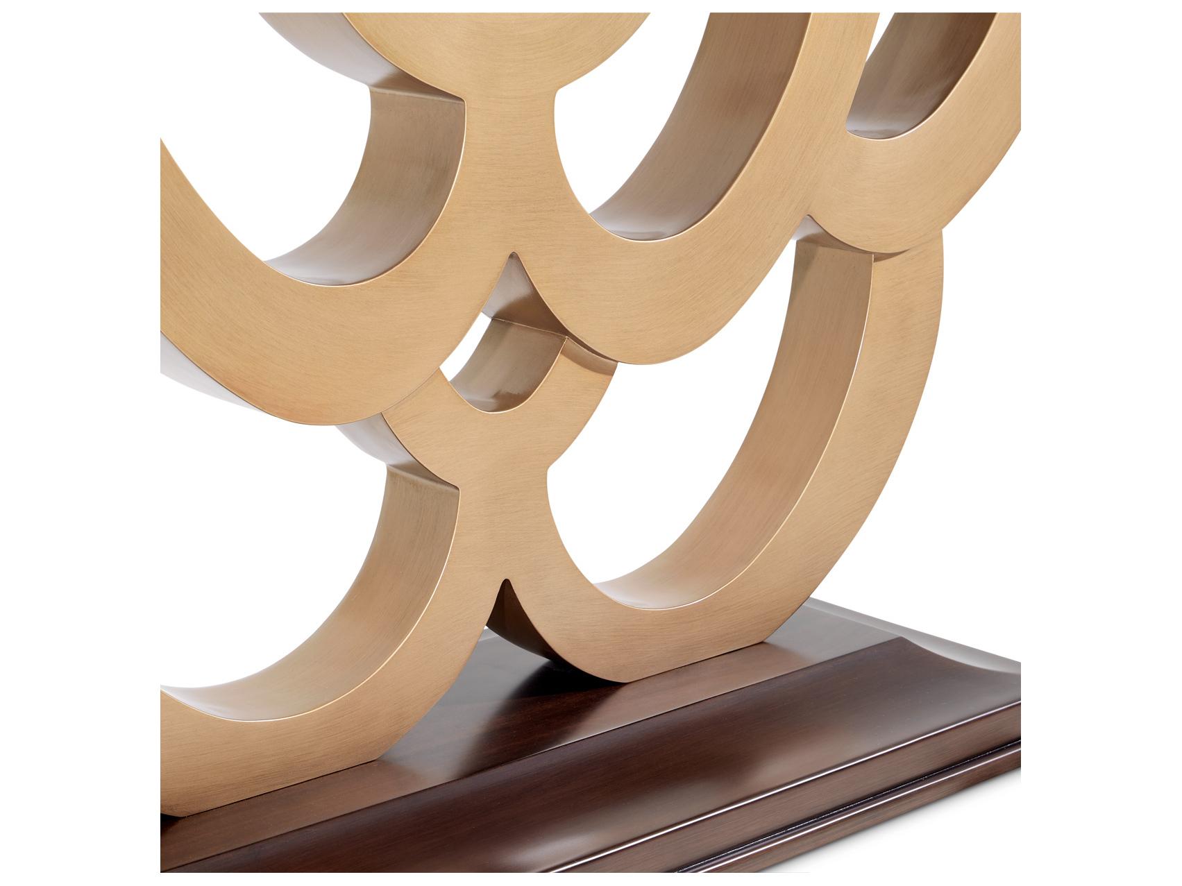 Michael Amini Camellia Field Rectangular Wood Warm Pecan Console Table