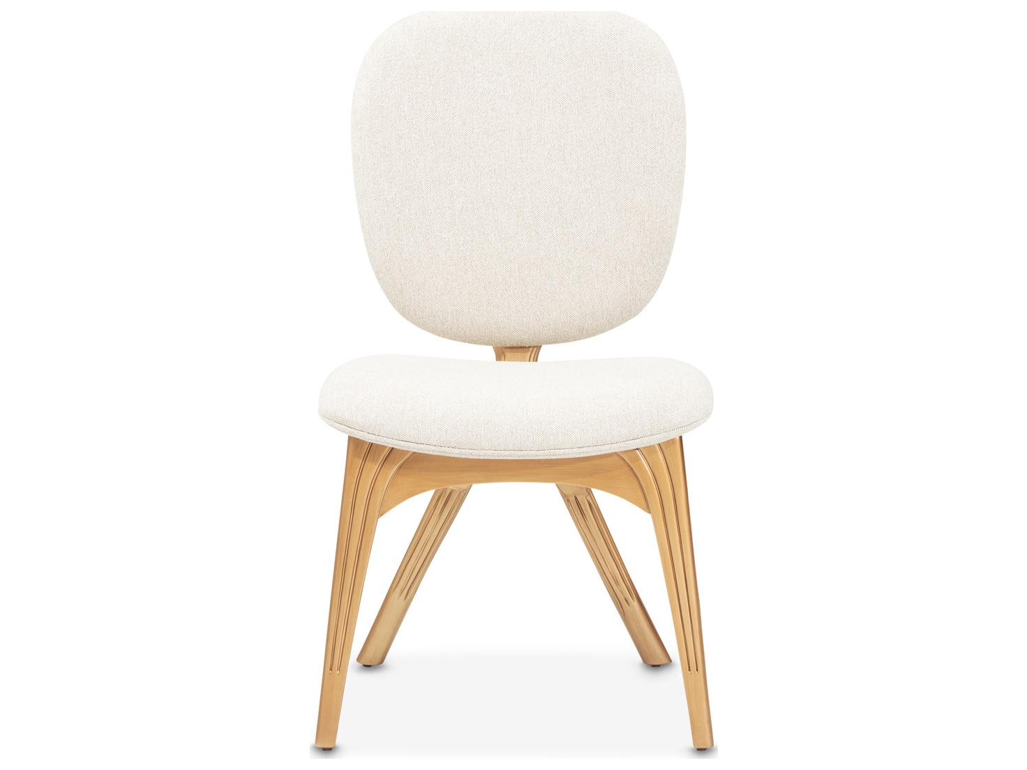 Michael Amini Camellia Field Warm Pecan Beige Vanity Chair