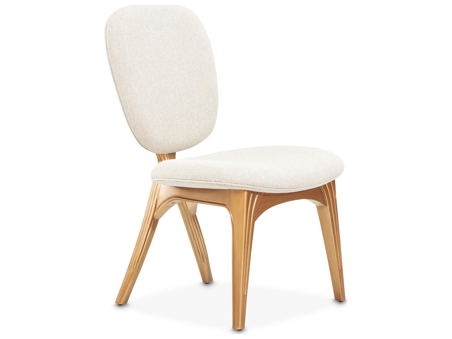 Michael Amini Camellia Field Warm Pecan Beige Vanity Chair