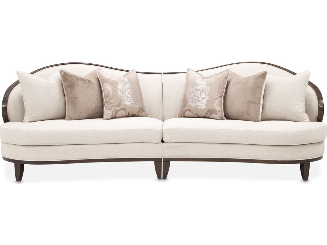 Michael Amini Camellia Field Warm Pecan Linen Beige Upholstered Modular