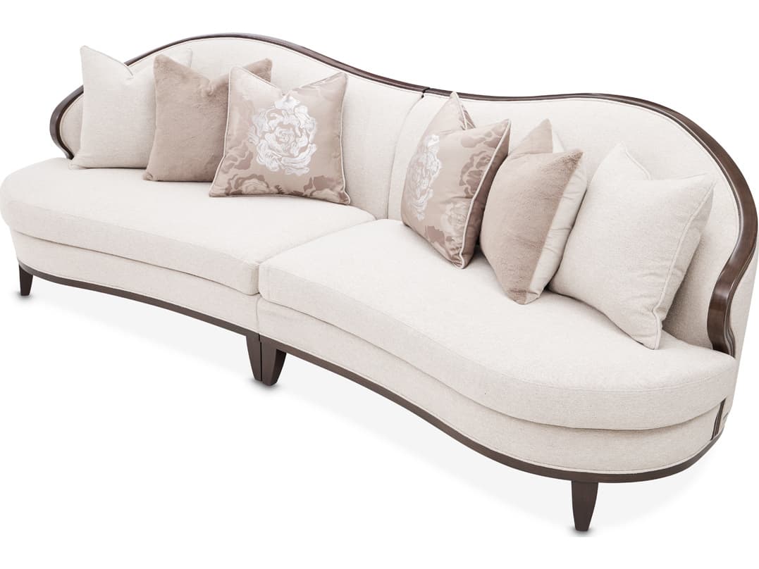 Michael Amini Camellia Field Warm Pecan Linen Beige Upholstered Modular