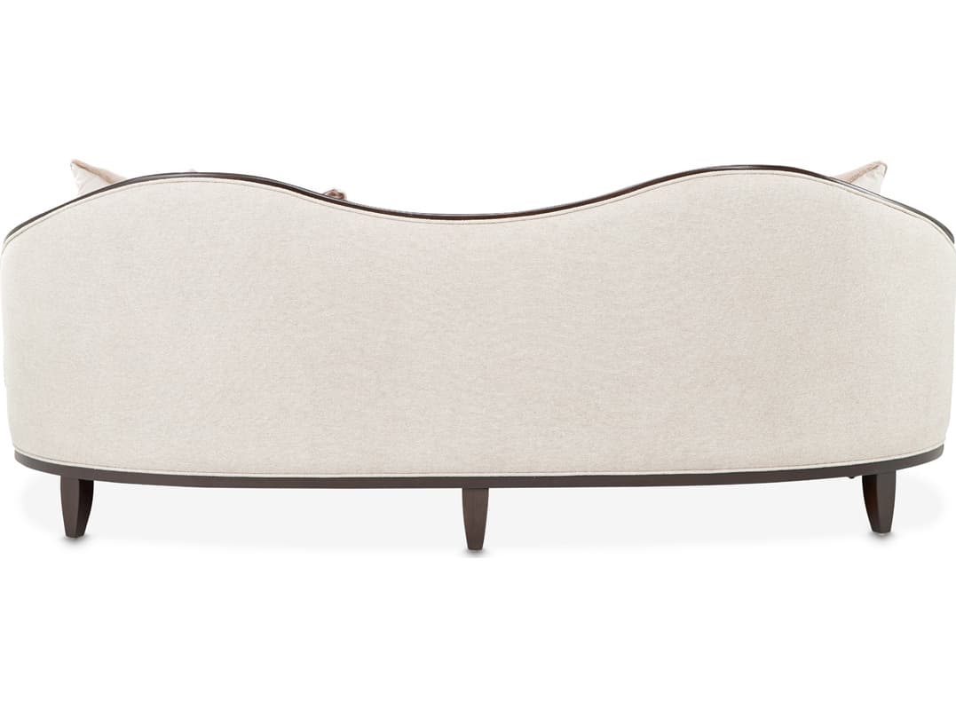 Michael Amini Camellia Field Warm Pecan Linen Beige Upholstered Sofa