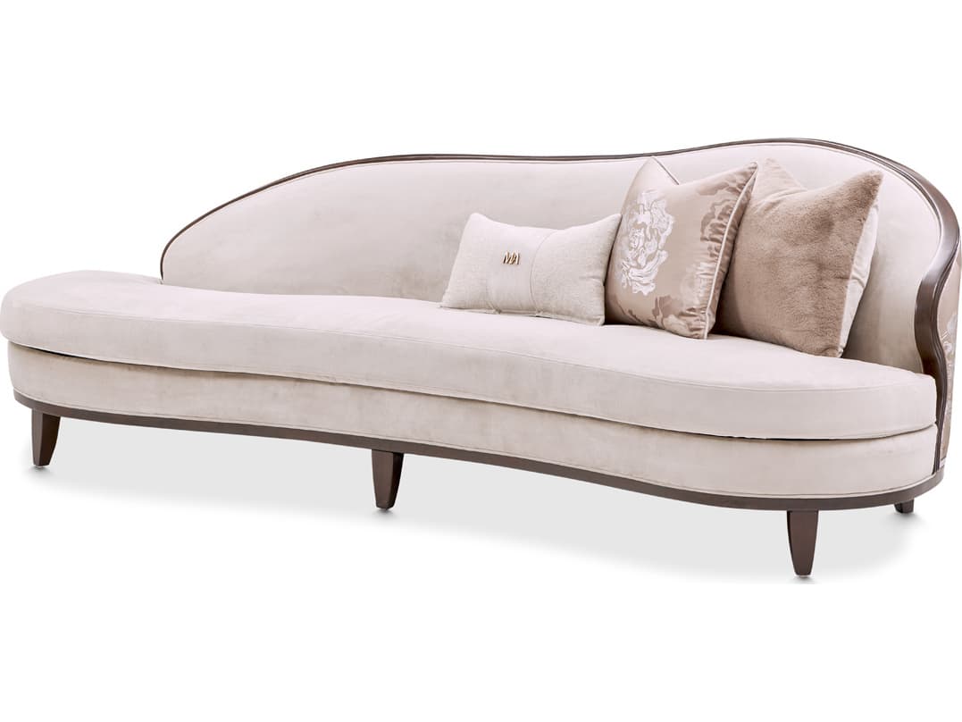 Michael Amini Camellia Field Warm Pecan Porcini Beige Upholstered Sofa