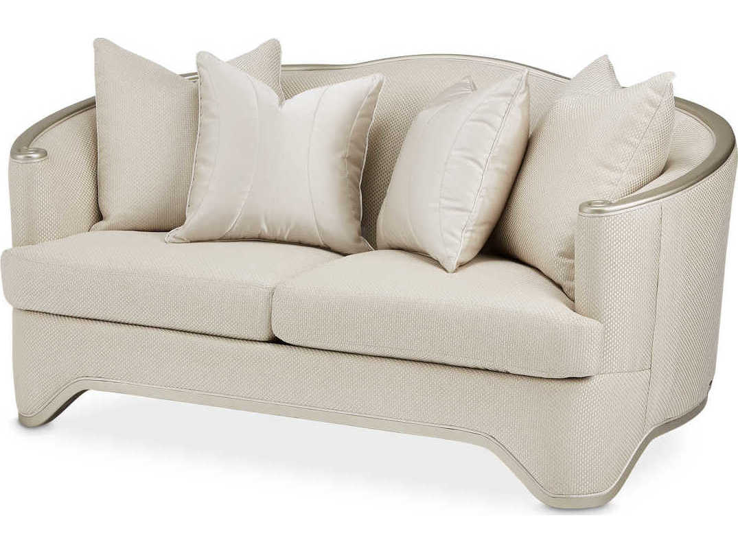 Luxecor Gilded Champagne Beige Upholstered Loveseat