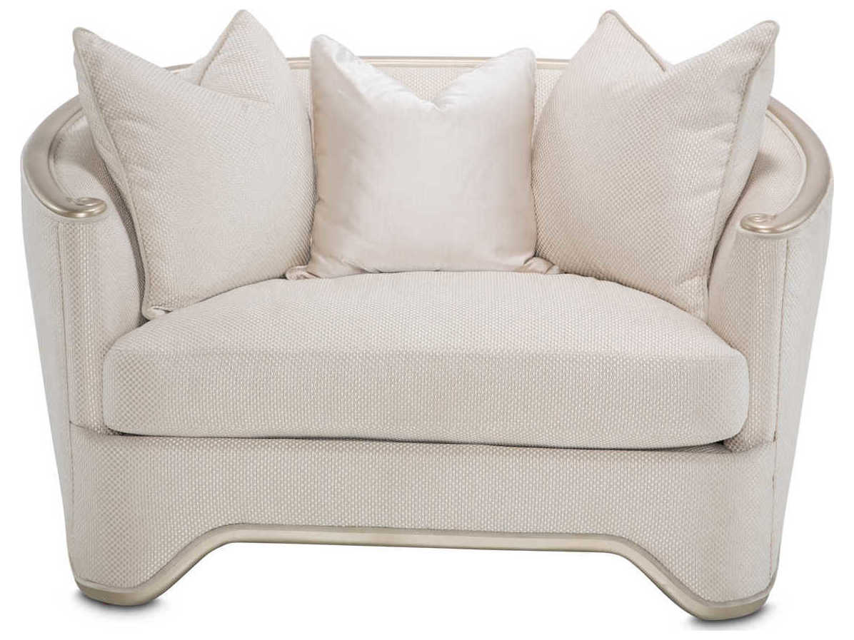 Michael Amini London Place Beige Fabric Chair and a Half