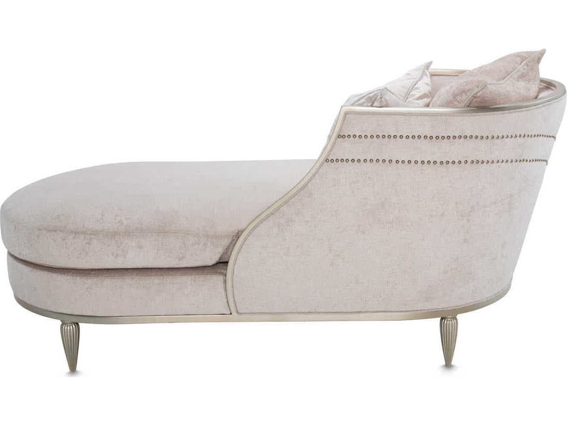 Luxecor Gilded Parchment Beige Upholstered Chaise