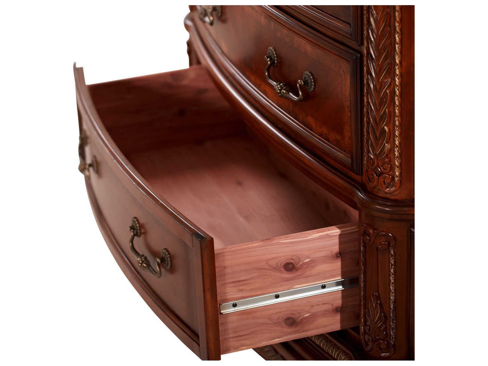 Luxecor Gilded Honey Walnut Brown Poplar Wood Accent Chest