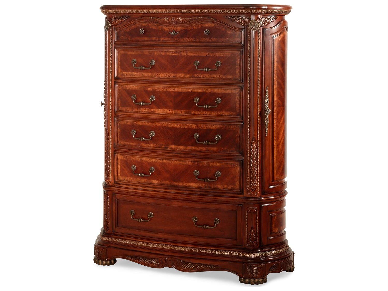 Michael Amini Cortina Brown Poplar Wood Accent Chest