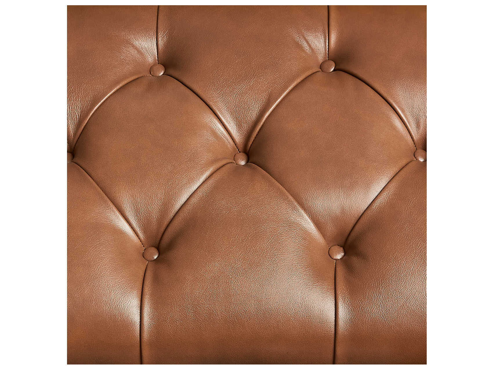 Michael Amini Cortina Honey Walnut Brown Faux Leather Accent Bench