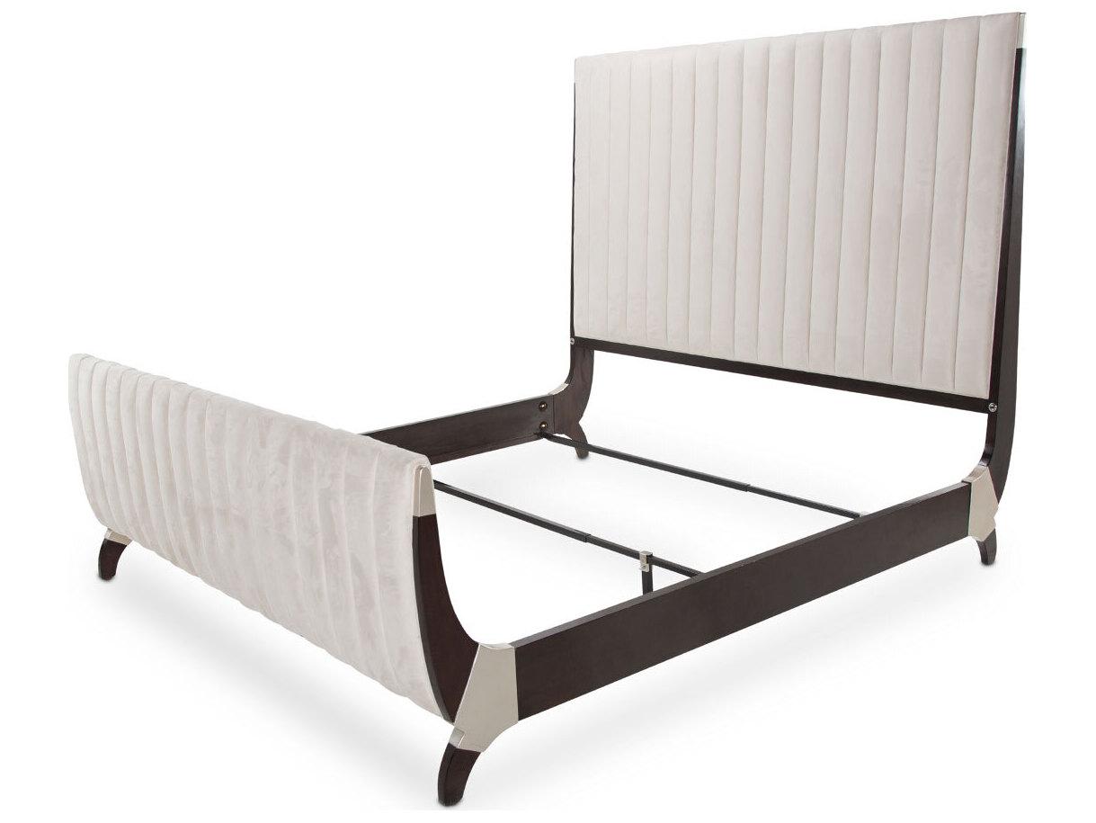 Michael Amini Paris Chic Gray Beech Wood King Sleigh Bed