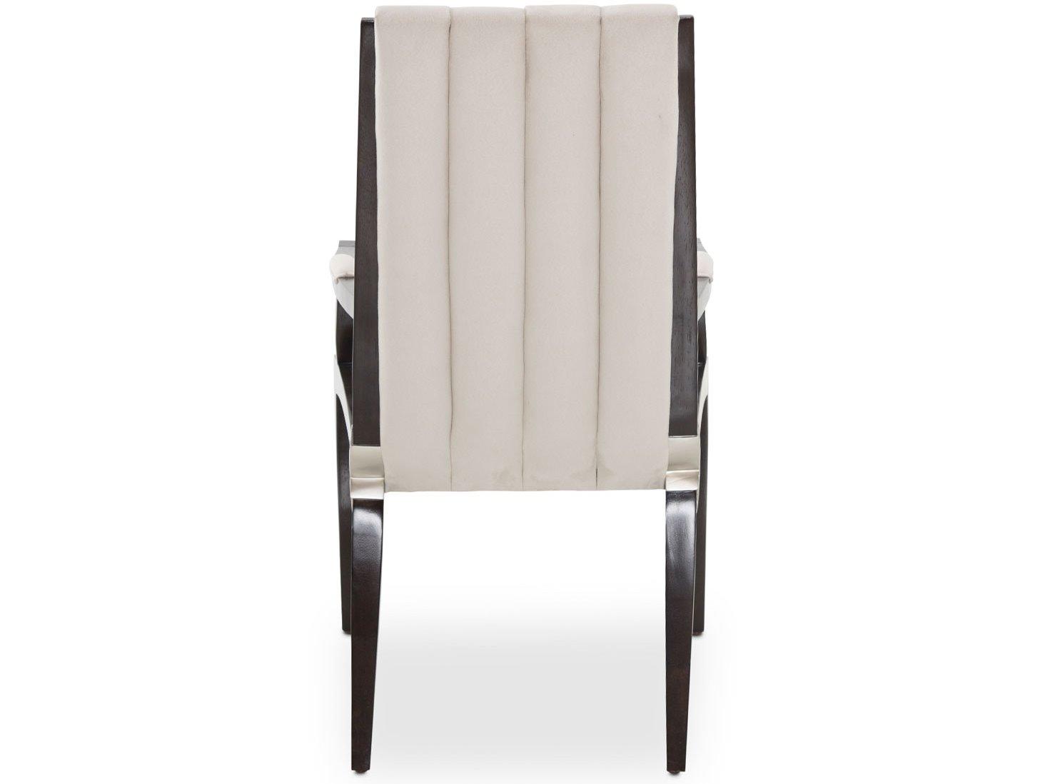 Michael Amini Paris Chic Beech Wood Brown Upholstered Arm Dining Chair