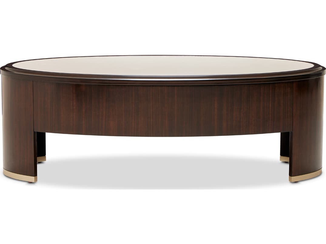 Michael Amini Paris Chic Oval Marble Coffee Table