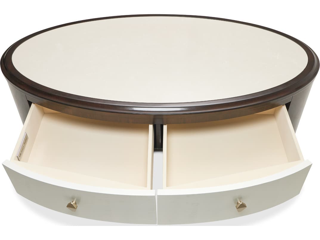 Michael Amini Paris Chic Oval Marble Coffee Table