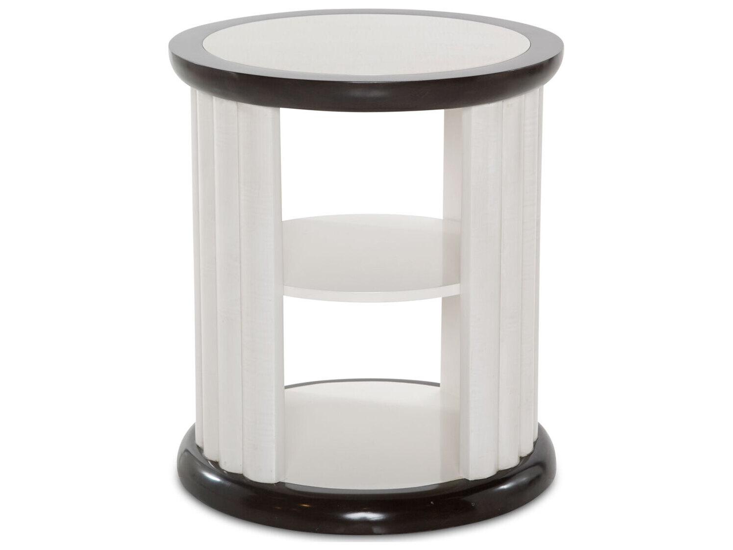 Michael Amini Paris Chic Round Wood End Table