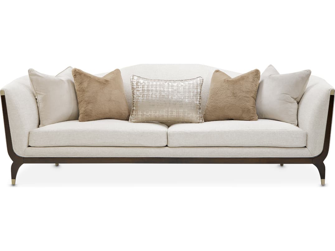 Michael Amini Paris Chic White Upholstered Sofa