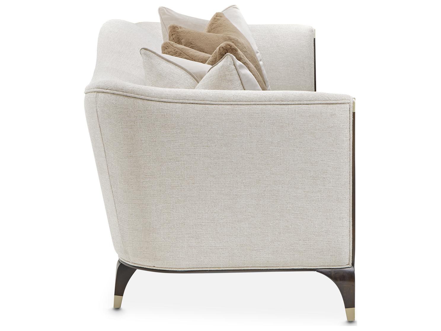 Michael Amini Paris Chic White Upholstered Sofa