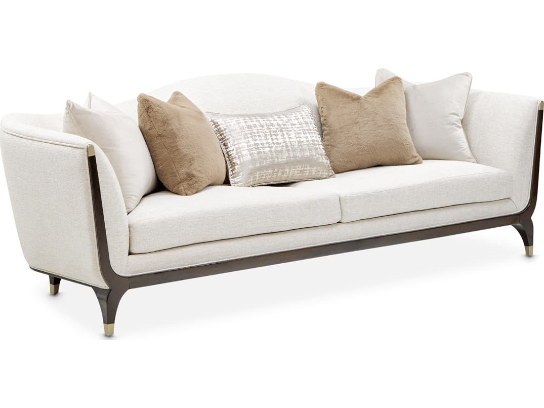 Michael Amini Paris Chic White Upholstered Sofa