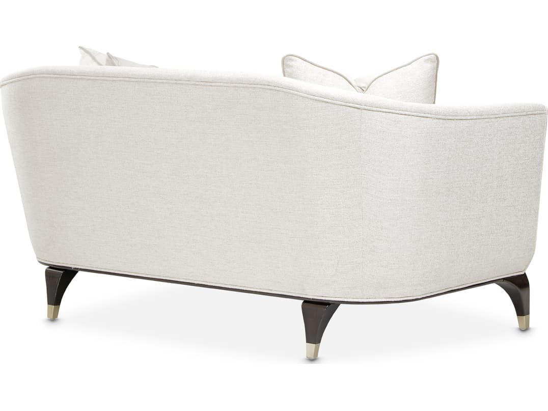 Michael Amini Paris Chic White Faux Leather Loveseat