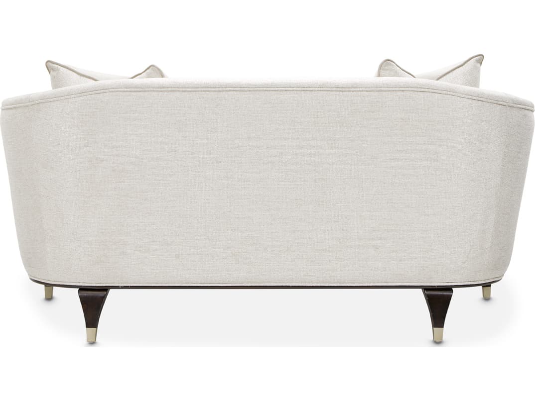 Michael Amini Paris Chic White Faux Leather Loveseat