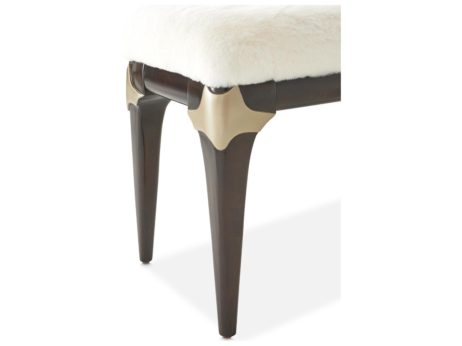 Michael Amini Paris Chic White Upholstered Accent Bench