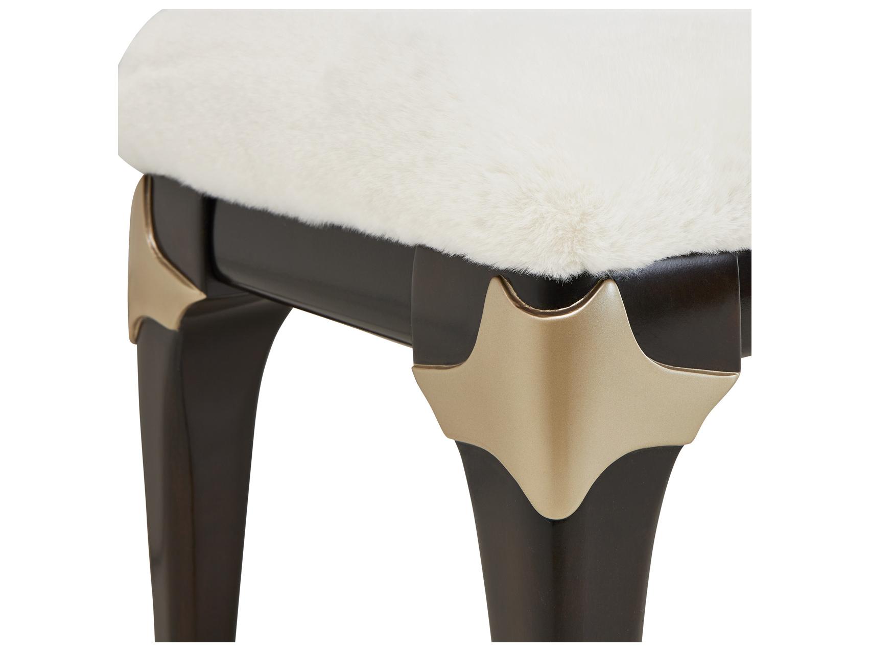 Michael Amini Paris Chic White Upholstered Accent Bench