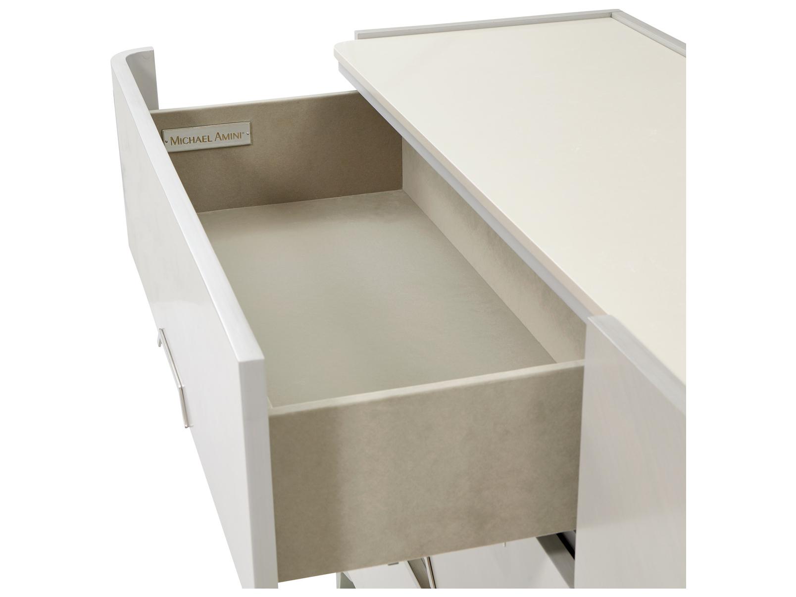 Michael Amini Penthouse 6-Drawers Gray Poplar Wood Double Dresser