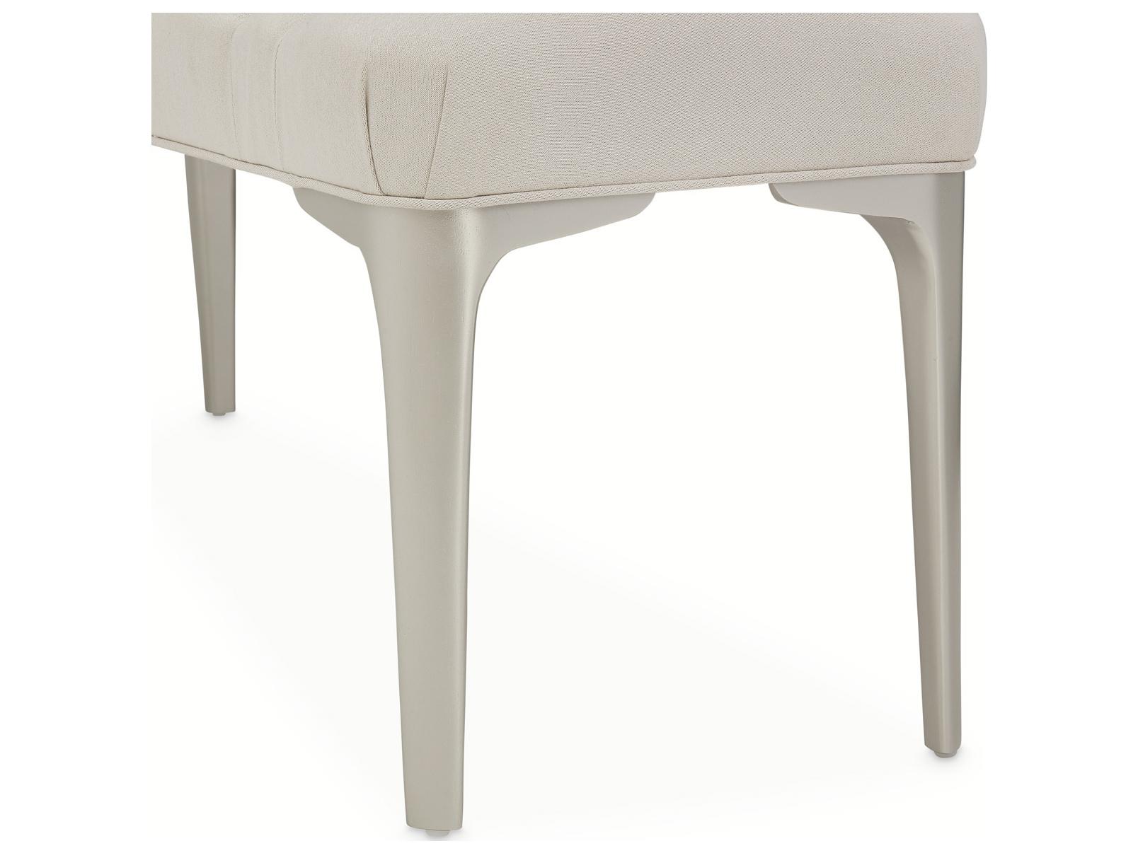 Michael Amini Penthouse White Upholstered Accent Bench