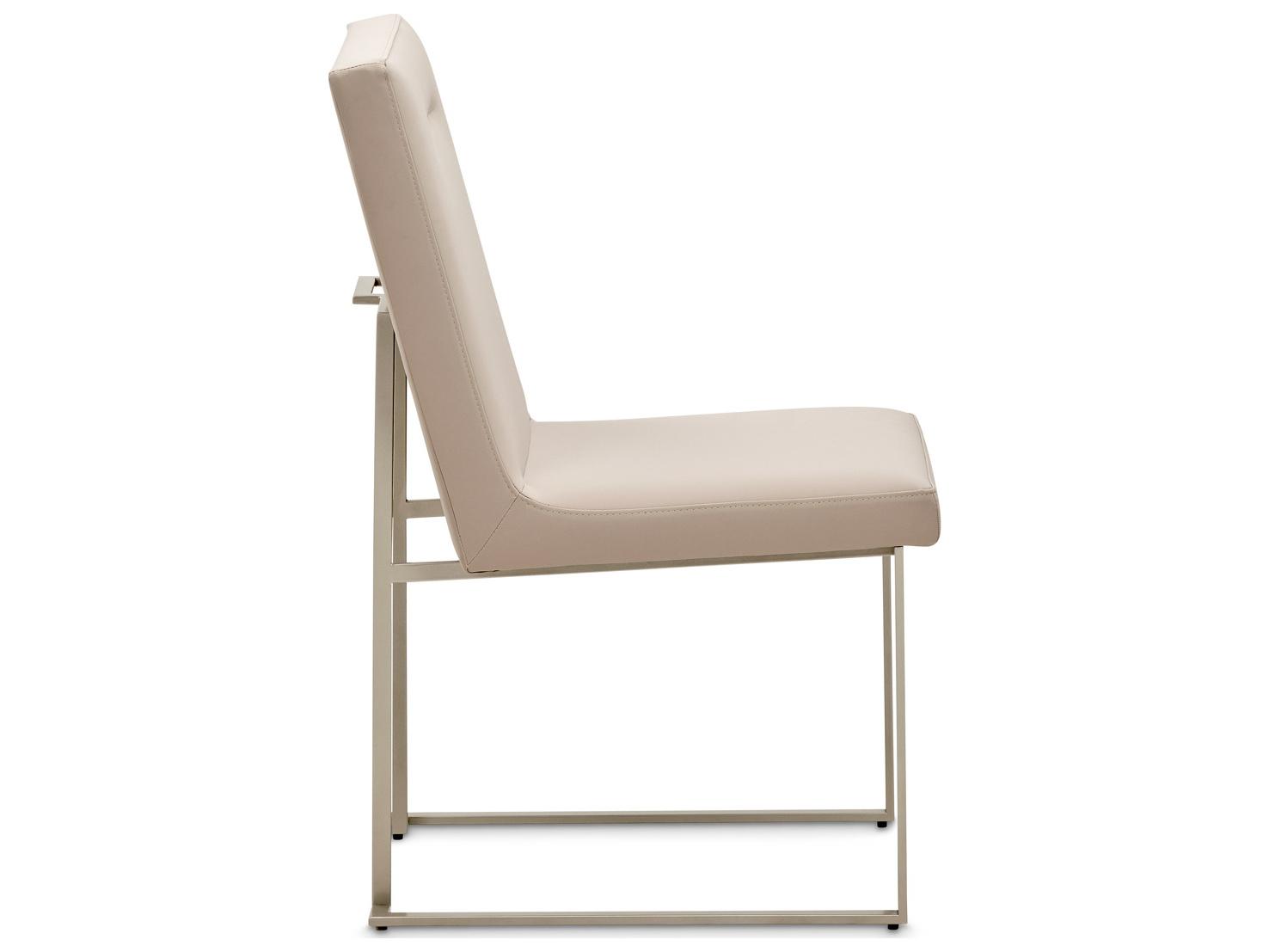 Michael Amini Marin Rubberwood Beige Armless Dining Chair