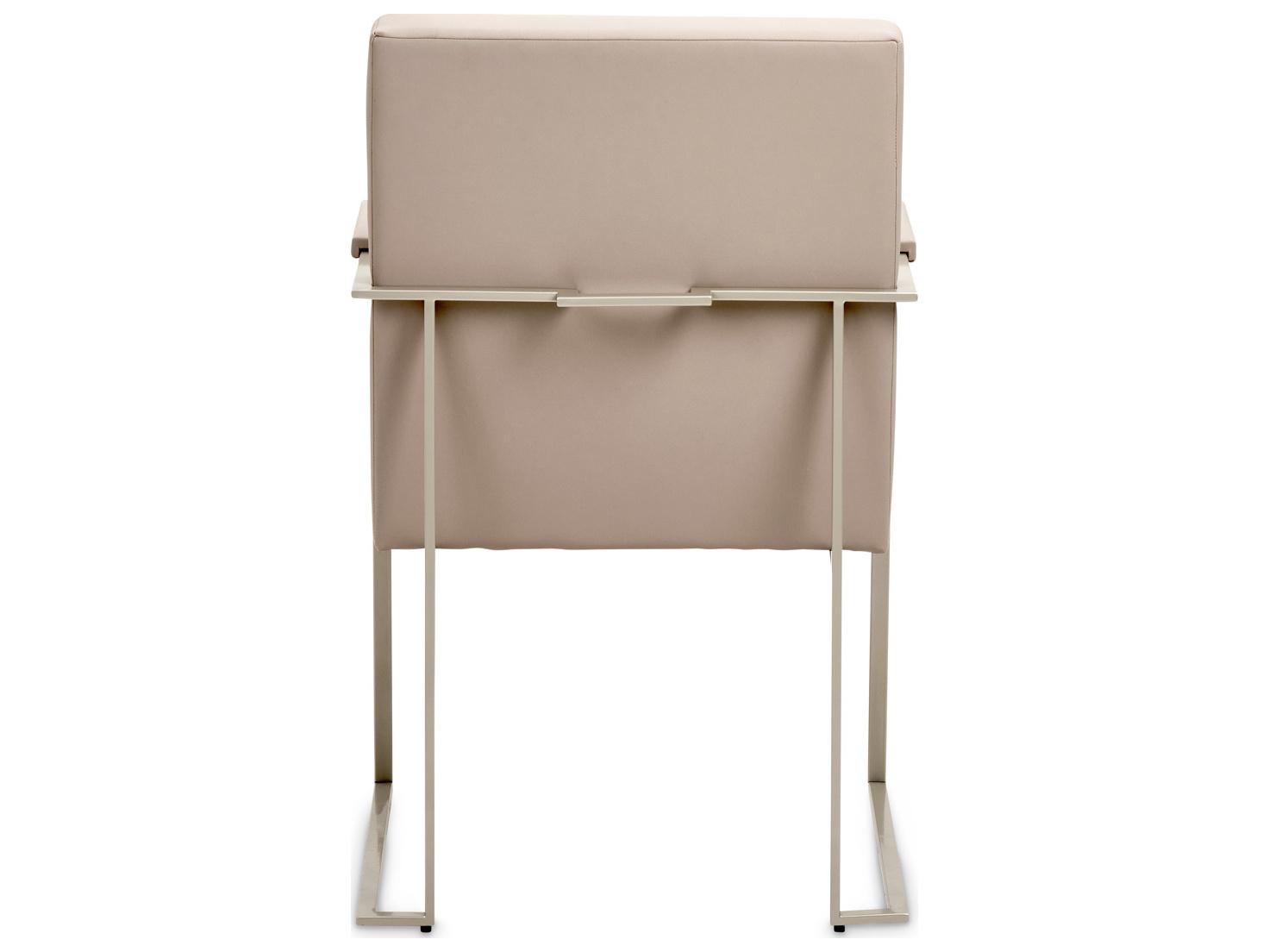 Michael Amini Marin Rubberwood Beige Arm Dining Chair