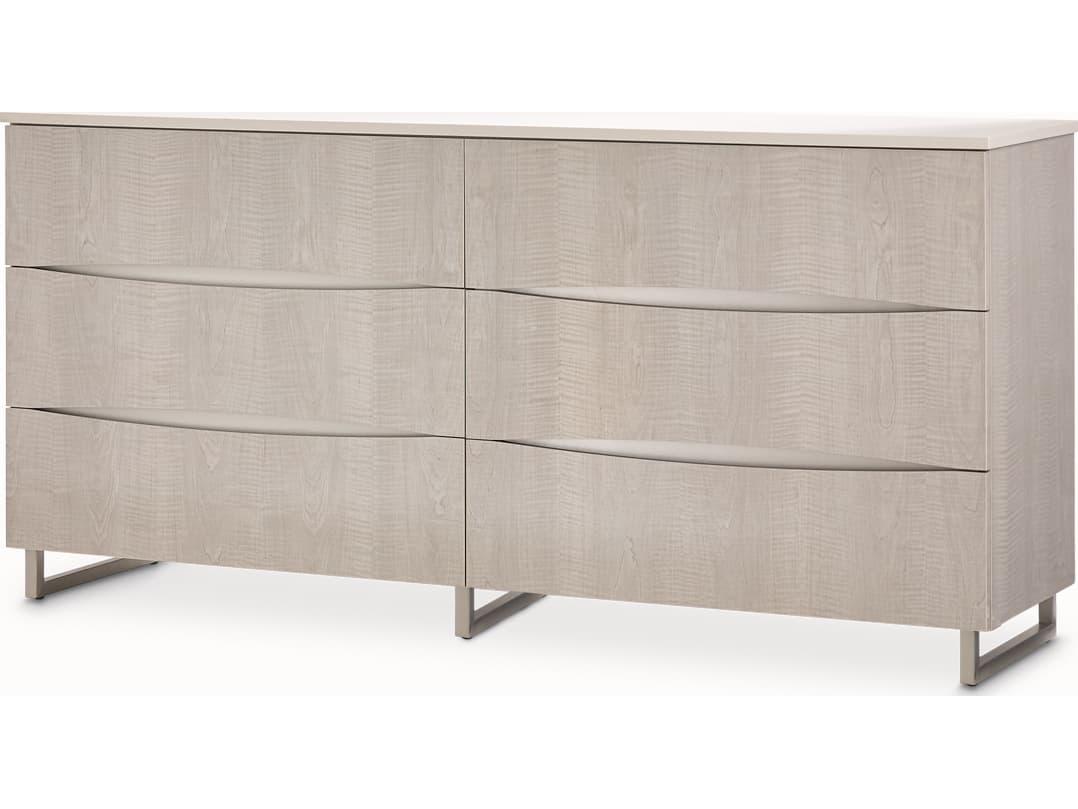 Michael Amini Marin 6-Drawers Gray Double Dresser