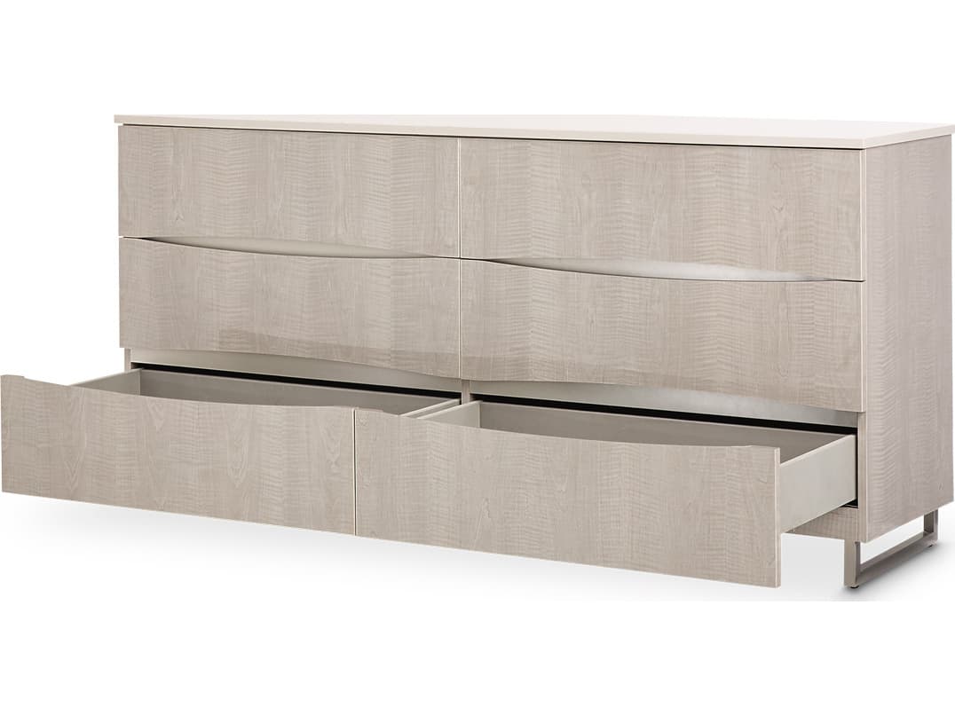 Michael Amini Marin 6-Drawers Gray Double Dresser
