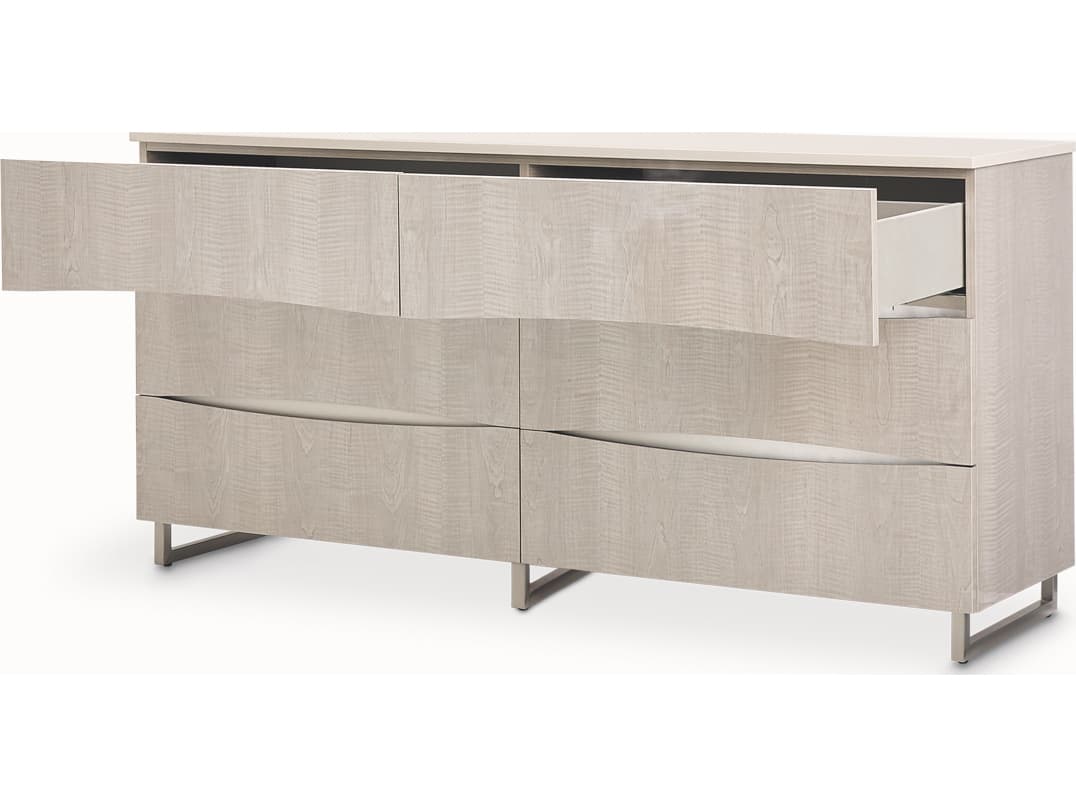 Michael Amini Marin 6-Drawers Gray Double Dresser