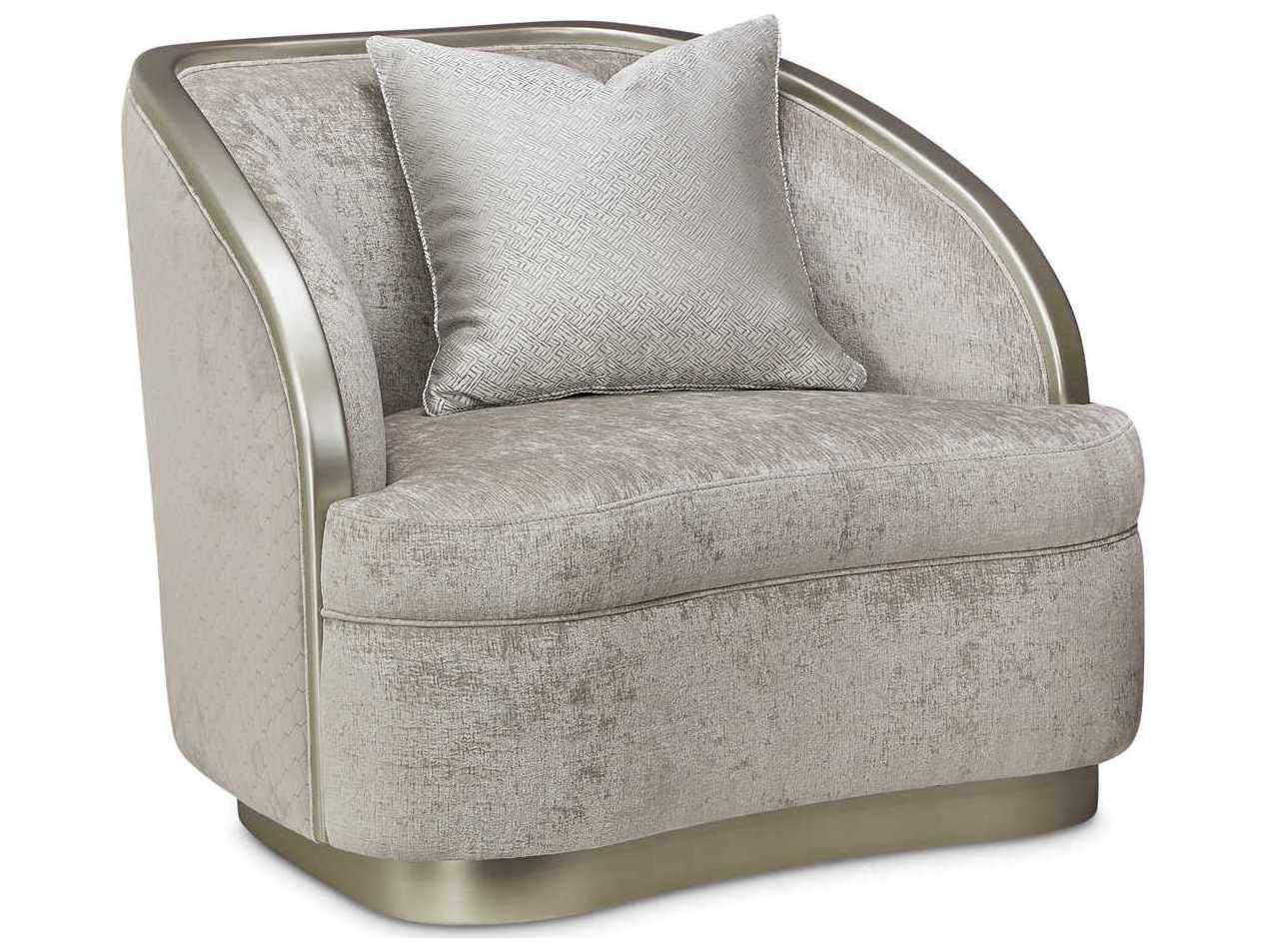 Michael Amini Lanna Gray Fabric Accent Chair