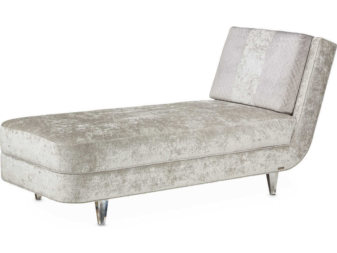 Michael Amini Lanna Storm Gray Upholstered Chaise