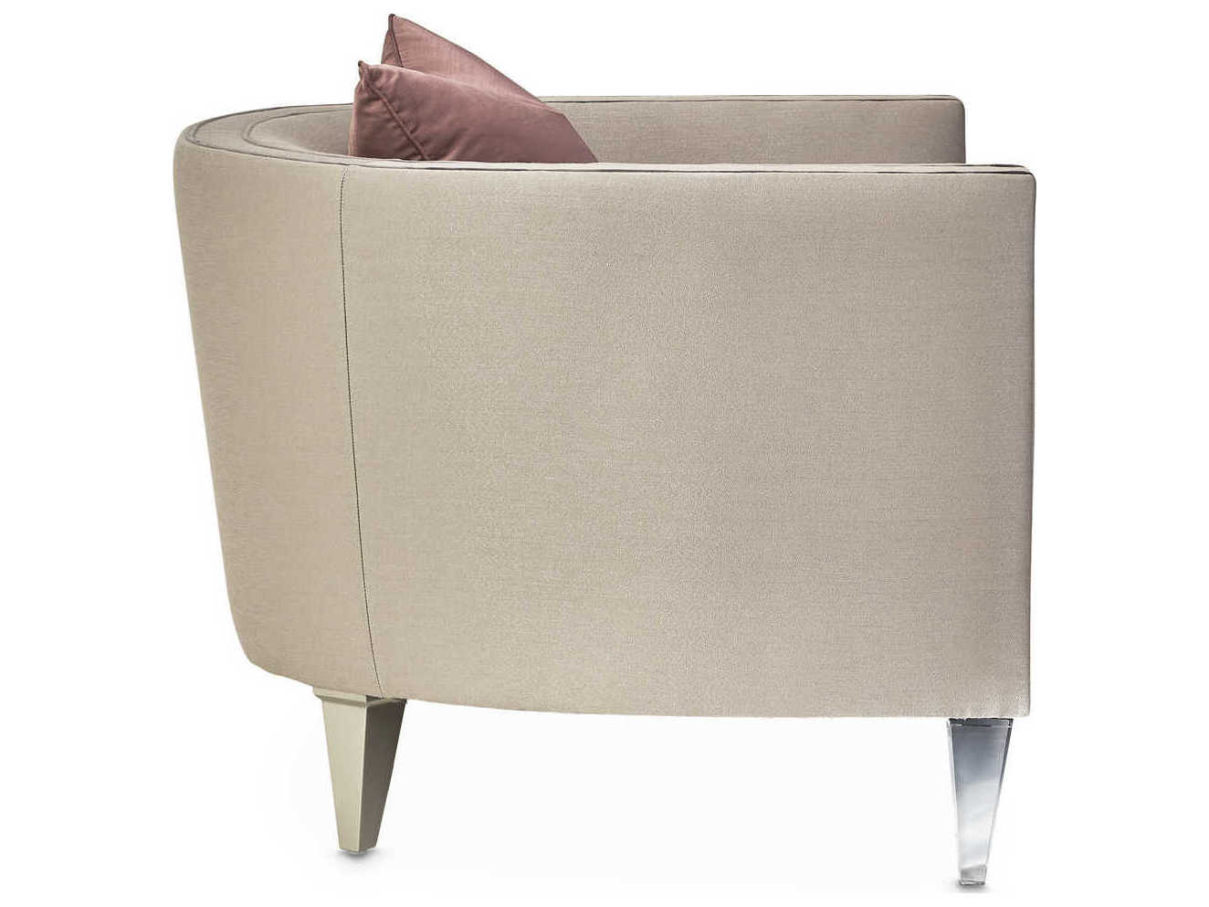 Michael Amini Linea Beige Fabric Accent Chair