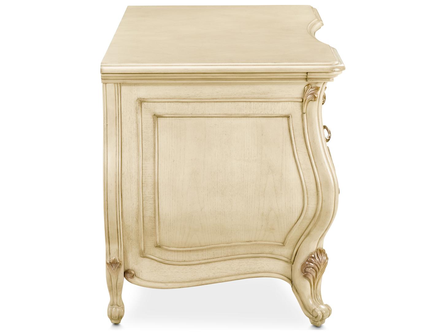 Michael Amini Platine De Royale Poplar Wood Vanity Table