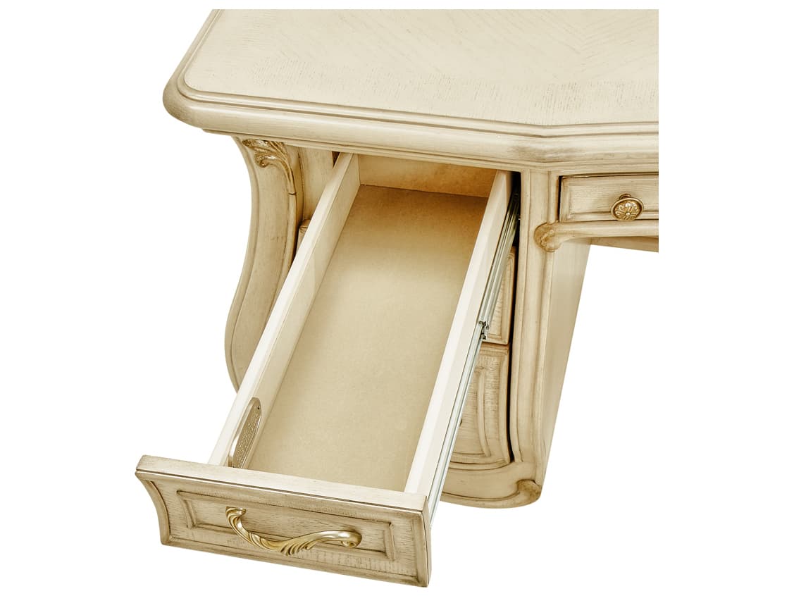 Michael Amini Platine De Royale Poplar Wood Vanity Table